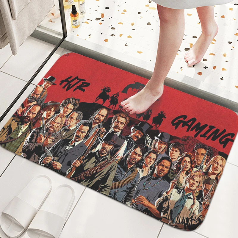 

Bathroom Foot Mat Red G-Deads G-Redemption 2 Hallway Bedroom Rug Slip-resistant Kitchen Room Floor Carpet Entrance Door Doormat