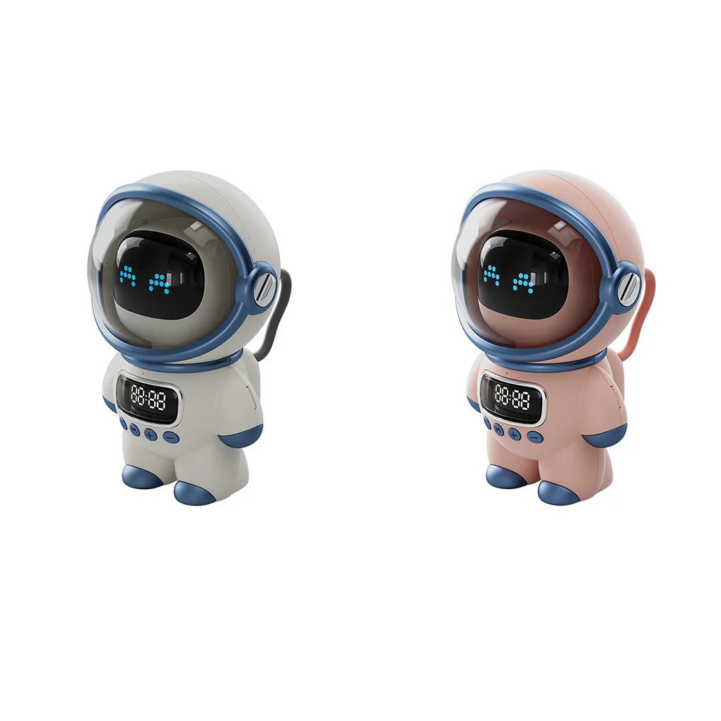 Astronaut Model Wireless Speaker Audio Radio Alarm Clock Desktop Pink