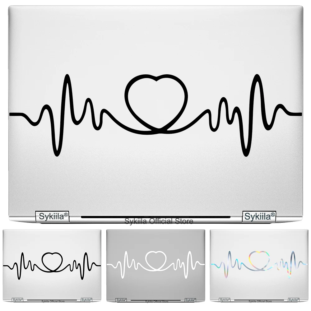 Vinyl Decal Sticker for Macbook Air 13 Pro 14 15 16 17 18 Laptop Notebook Heartbeat Line ECG Line Art Waveform Heart Outline