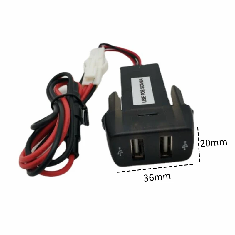 1Pc Dual USB Power Charger For Scania Truck 2 Ports Fast Charger For Ipad Iphone Android