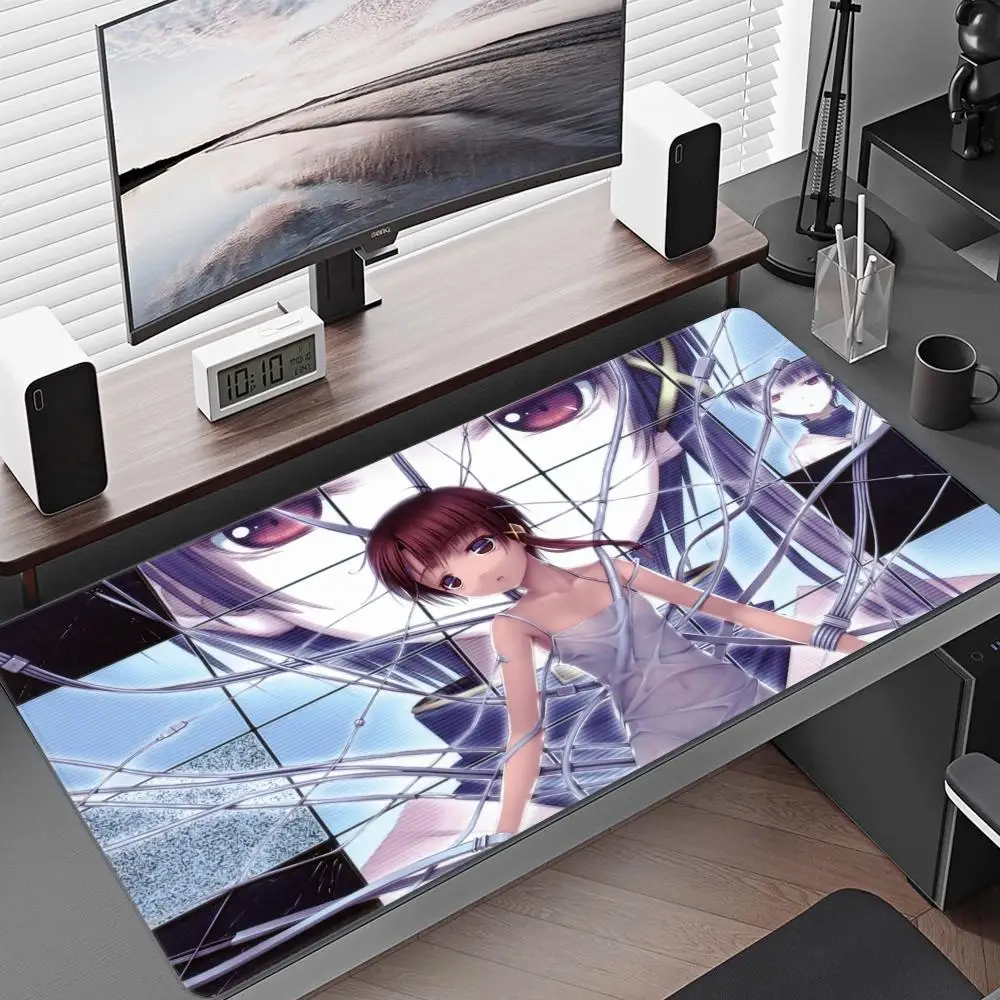 Gaming Mouse Pad Cartoon Lain Keyboard Mat Deskmat Mousepad Gamer Desk Protector Pc Accessories Anime Kawaii Cute Mause Pads