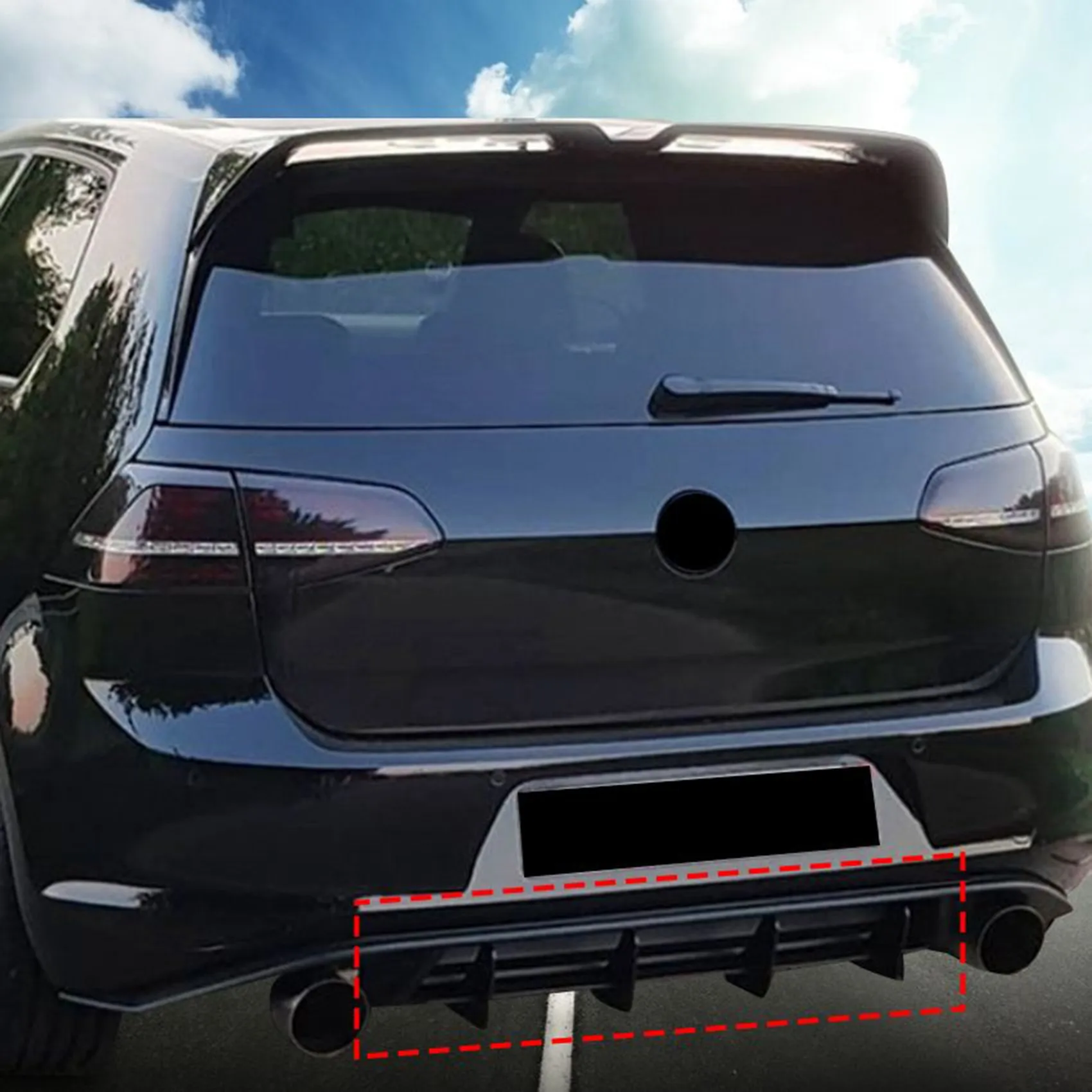 

Car Rear Bumper Protector Spoiler Lip Rear Bumper Diffuser Splitter Spoiler Fins Trim