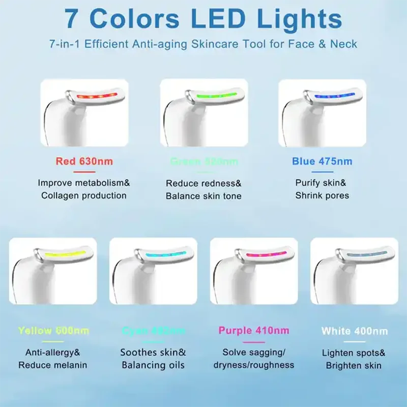 أداة تدليك الوجه من كاكوسان للتجاعيد، مدلك الوجه بالاهتزاز مع الحرارية، علاج بالضوء الأحمر للوجه أ