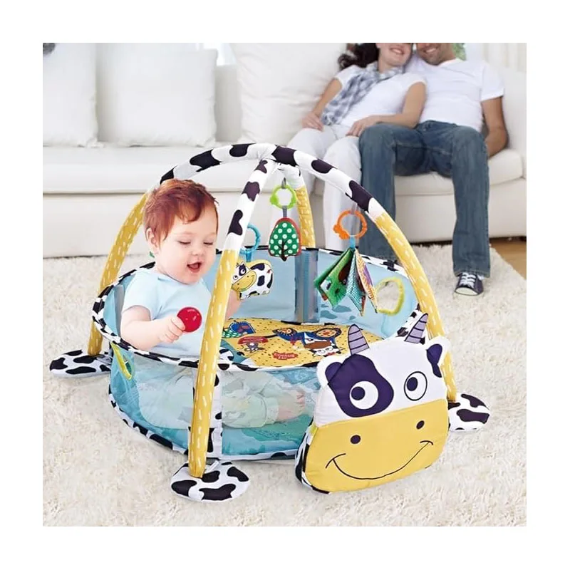 Baby Activity Gym & Playmat  Educational Fitness Mat Cartoon Animals Crawling Game Blanket for Newborns Babies Toddlers Gifts