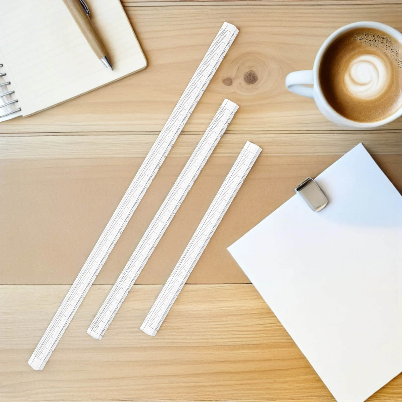 

3pcs Transparent Ruler Set Acrylic Straight Measuring Tools Lightweight Portable Drafting Rulers Geometry Drawing Accessories