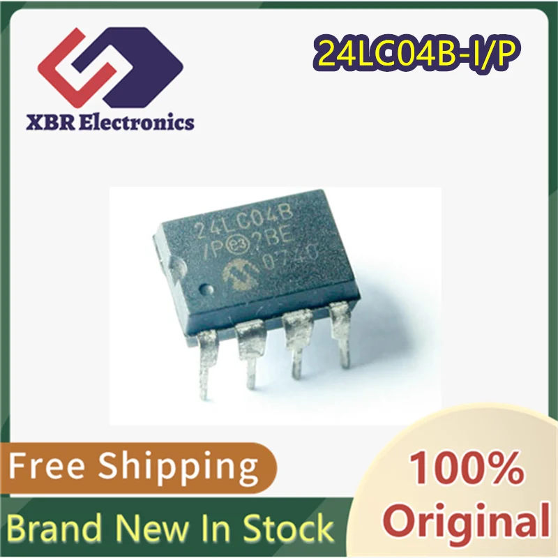 

(5/50 pieces) 24LC04B-I/P 24LC04B 24LC04 DIP8 Memory Brand New Genuine Original In Stock