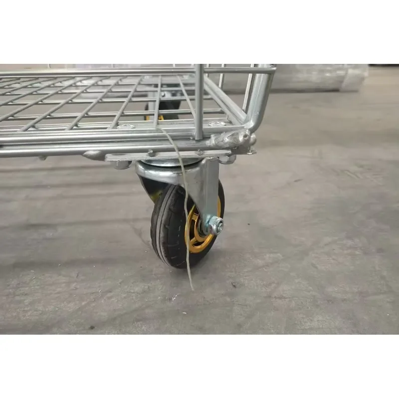 Heavy Duty Laundry Cart with Mesh Basket and Wheels Space Saving Design for Hotel Hospital Home Use Large Capacity Rolling