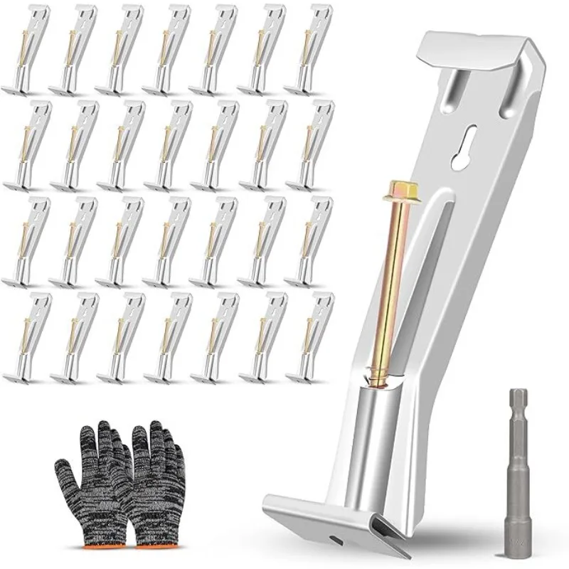 

28 packs of concealed drainage hooks, 5-inch heavy-duty bracket with rust proof screws and clips, sturdy and durable