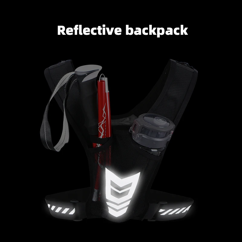 Reflective Running Backpack Lightweight Sport Running Vest Mobile Phone Cards Bag For Trail running-Ultra-Light 1L Water Bag