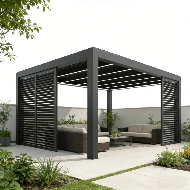Most Advanced 6063-T5 Aluminum Alloy Powder Coated Motorized Roller Shade 4x4m Sunroom