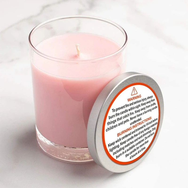 500Pcs 3.8Cm Candle Warning Label Candle Jar Container Sticker Waterproof Candle Safety Label Vow Sticker Label