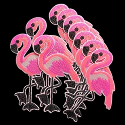 Clothing Women Shirt Top Diy Animal Patch Flamingo Bee Rabbit Swan Duck Sequins T-shirt Sew on Patches for clothes Stickers