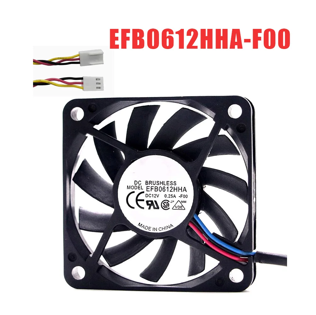 

Вентилятор охлаждения для DELTA EFB0612HHA-F00 60*60*10 мм, 12 В постоянного тока, 0,25 А, 3 контакта, новый