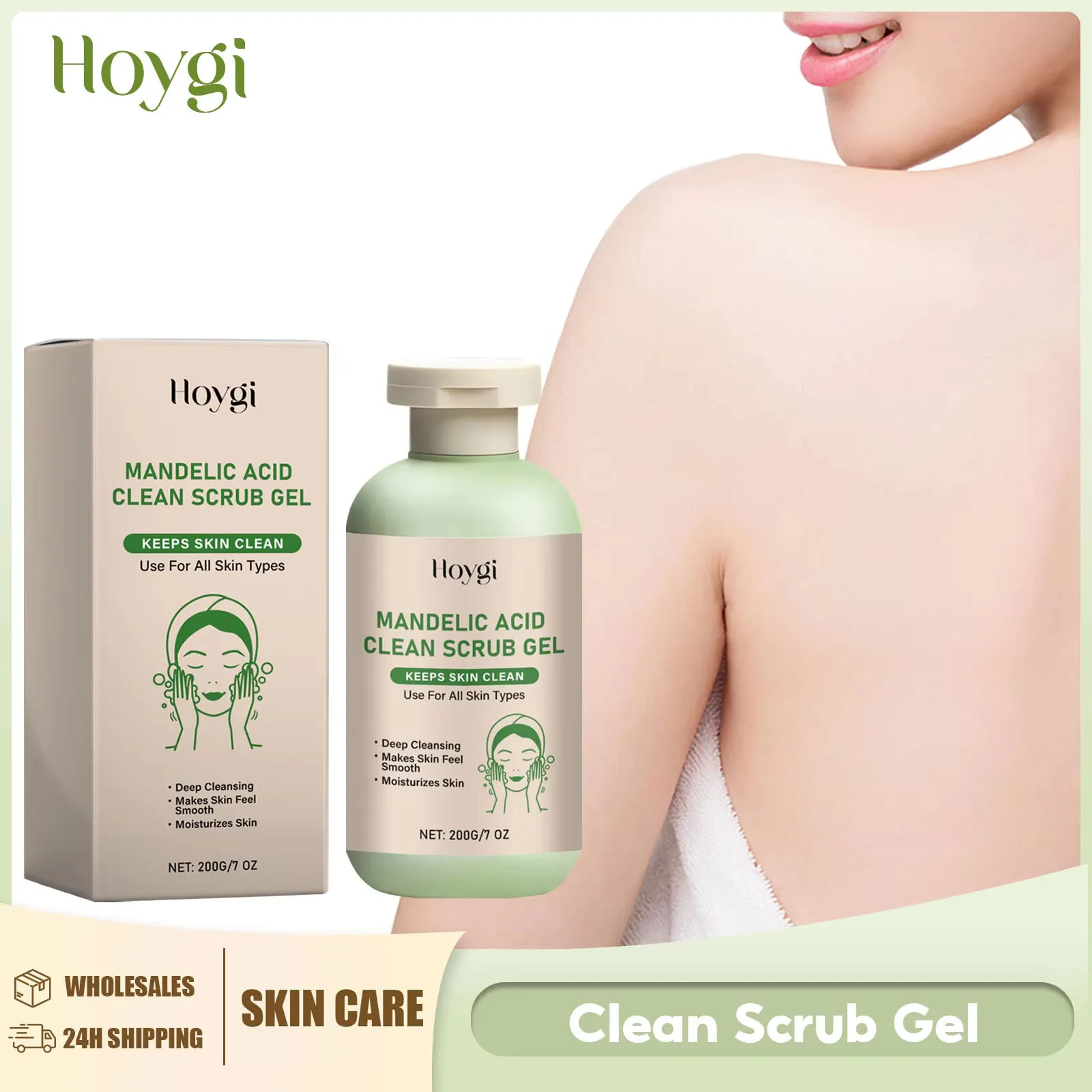 

Гель-скраб с миндальной кислотой для очищения и увлажнения кожи тела, отшелушивающий, удаляющий омертвевшие клетки, контролирующий жирность, разглаживающий, для ухода за телом