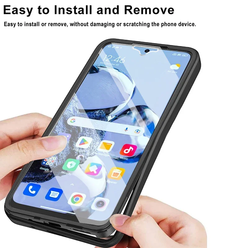 360 Protection Case For Xiaomi Redmi Note 13 12 11 Pro 5G 10 9 9S Redmi 10 10C 12C 13C 4G Shockproof Double Full Body Cover