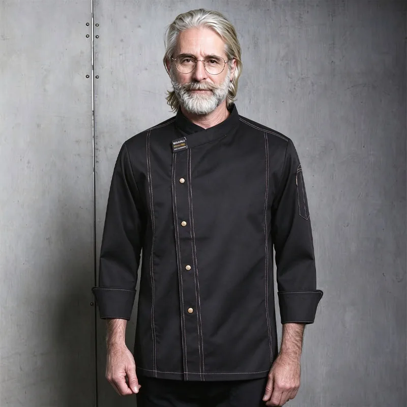 Catering Cook Uniform Kitchen Work Costume Chef's Coat for Food Service Hotel Restaurant Canteen Baking Cafe Household Cooking