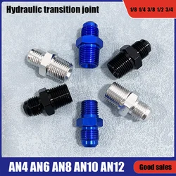 AN3AN4AN6AN8AN10AN12-1/8 1/4 3/8 1/2 3/4 NPT Black/Blue/SilverOil-cooled Adapter Universal Fuel Hose Adapter Pipe Thread Fitting