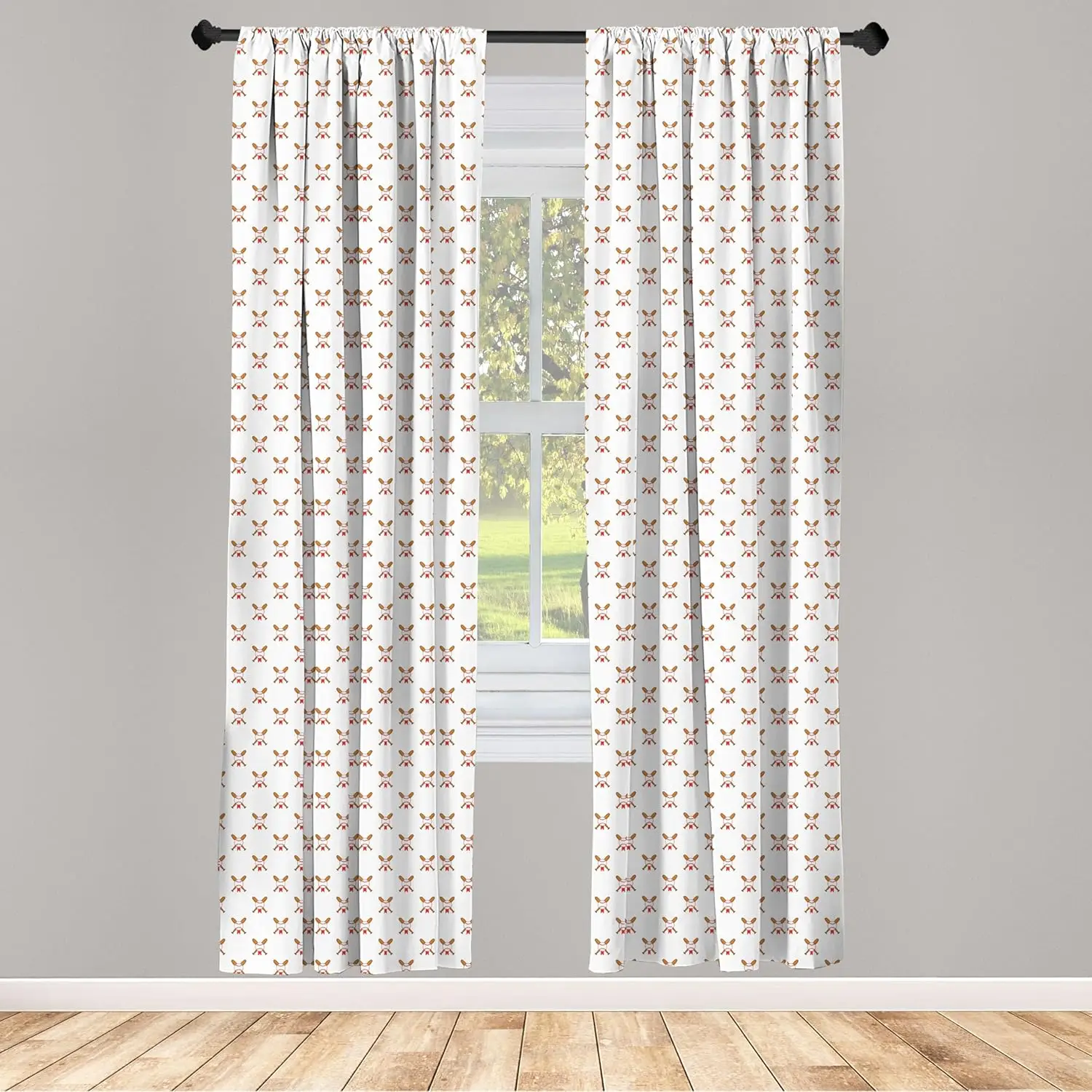 Baseball Bat Ball Print Curtains for Kids Room Window Decoration Sports Home Textile