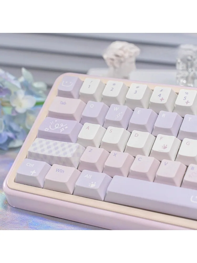 Endless Love Cherry Keycap Set PBT 130 Key Girl Gift Dreamy Purple Keycap Kompatybilny z klawiaturą mechaniczną 61/64/68/75/108 — zdjęcie produktu 7