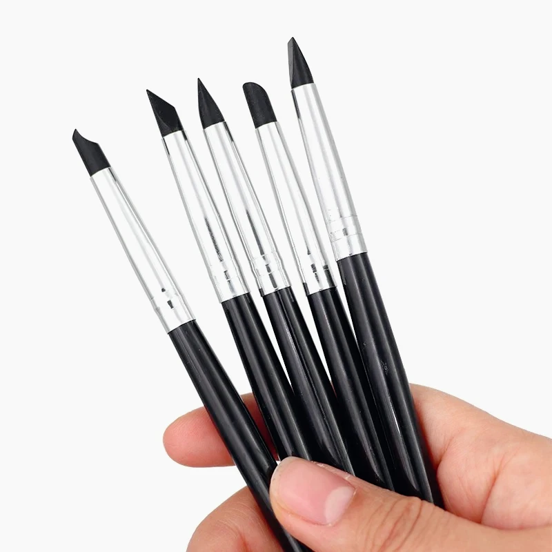 

5pcs Dentistry Resin Silicone Shaping Brush Set Composite Cement Porcelain Teeth Contouring Tools for Dental Lab and DIY