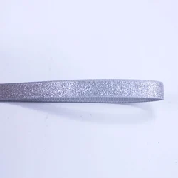 Wholesale 3/8'' 9mm Solid Color Full Glitter Sparkle Polyester Grosgrain Ribbon DIY Crafts Hair Bow Sewing Accessories