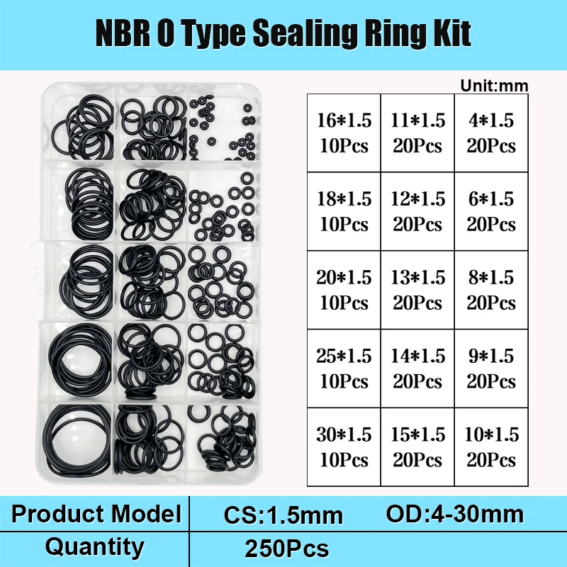 NBR Schwarze O-Ring-Dichtung, Gummidichtungen, Dichtungsring, Nitrilkautschuk, Hochdruck-O-Ringe, NBR Korrosion, ölbeständig, Dichtungsscheibe – Detail 15