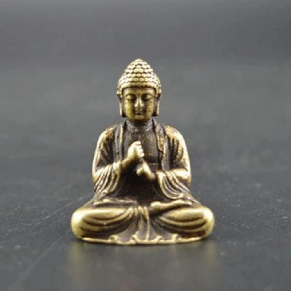 A98U Mini Buddha Statue Bronze Buddha Statue Chinese Buddhism Pure Copper Bronze Sakyamuni Buddha Statue