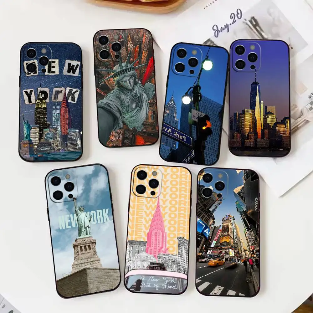 

New York Central Phone Case For iPhone17,16,15,14,13,12,11 Plus,Pro Max Soft Black Cover