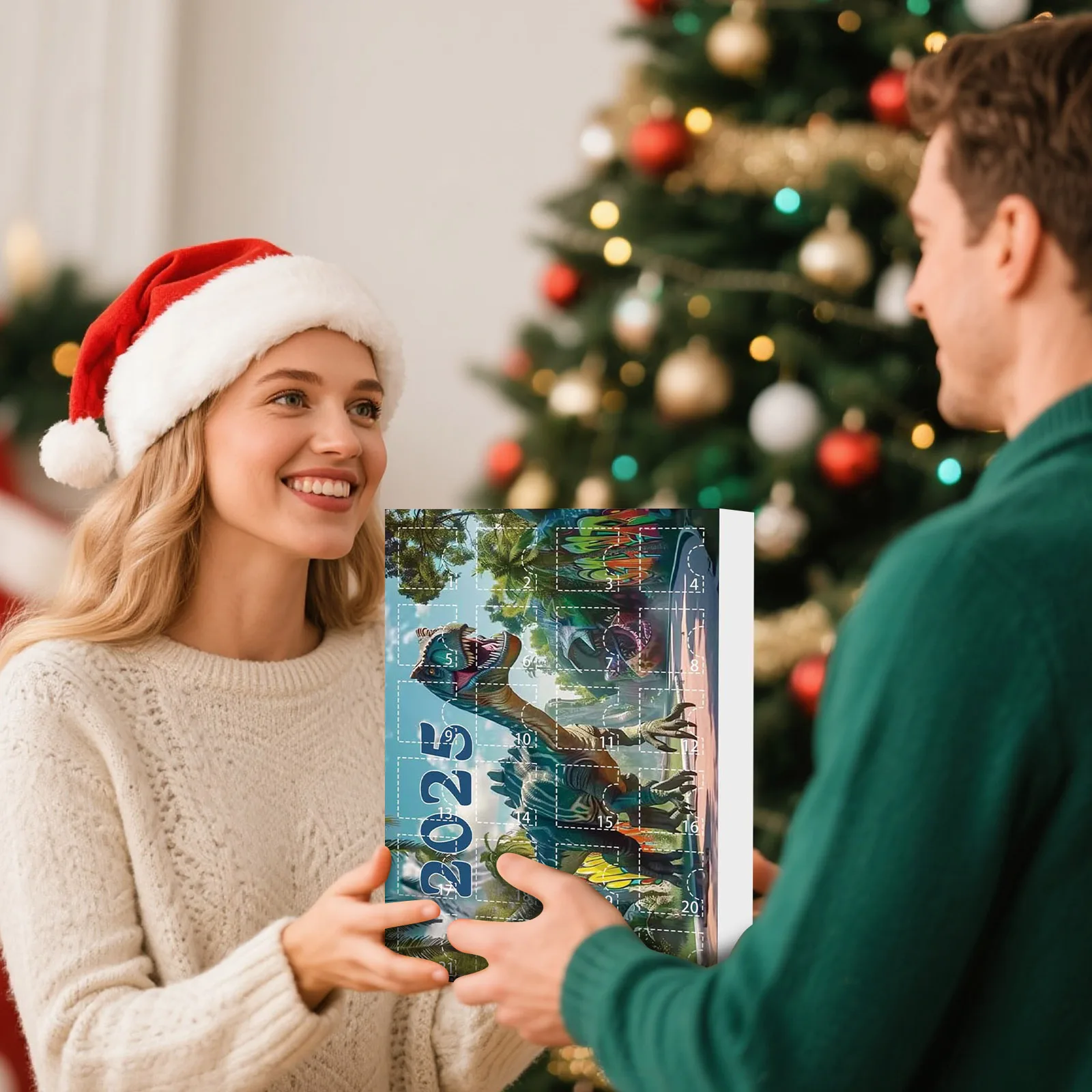 سوق المنزل هدية 25 زينة عيد الميلاد ديناصور رسالة المعلقات عيد الميلاد العد التنازلي التقويم ديناصور تجريب الموقت على مدار الساعة #4