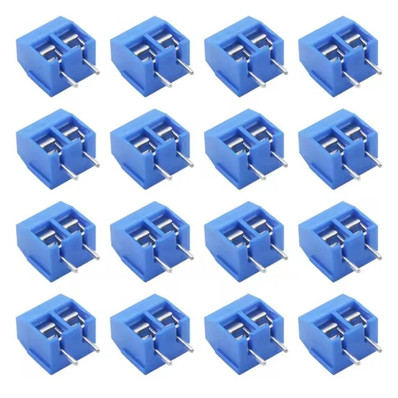 20PCS KF-301 Cross-Type Blue KF301-2P/3P Pin Pitch 5.0MM PCB Terminal Block, 10A 300V, Stackable Straight pin
