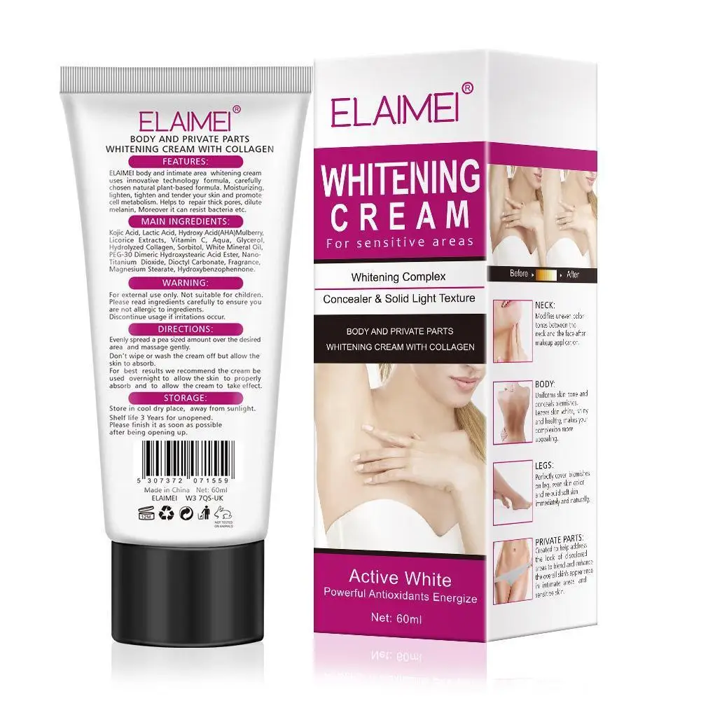 ELAIMEI Whitening Cream Face Body Lightening Cream Underarm Armpit Whitening Cream Legs Knees Private Parts Body Nature White