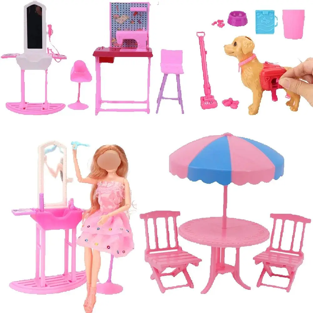 Furniture Mini Sewing Machine Dresser Doll House Accessories Pet Dog Teacup Dressing Set for Barbies Accessories,Girl's Gifts