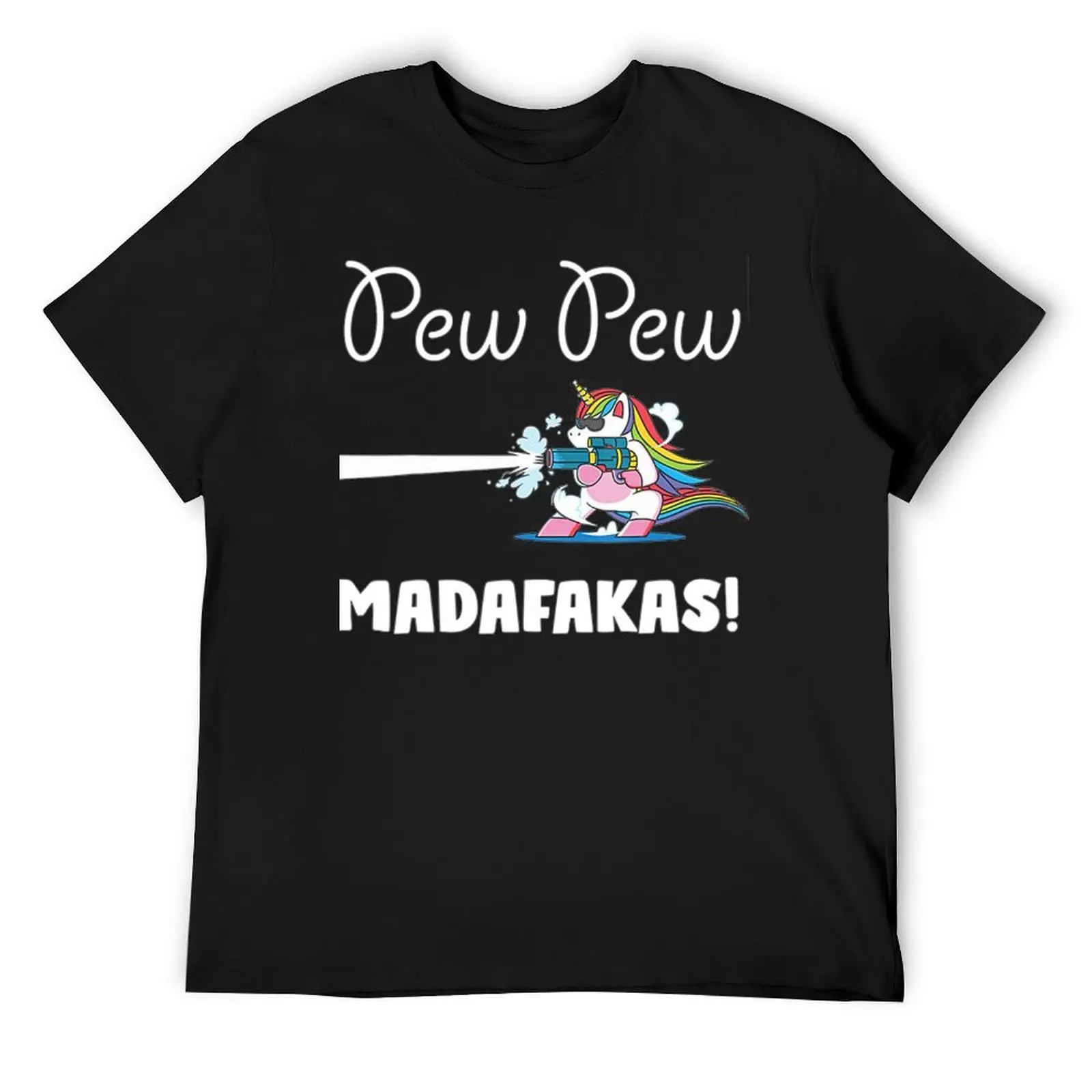 Винтажная футболка с единорогом Pew Pew Madafakas, футболки с рисунком, быстросохнущие новые подарки и футболки, мужские рубашки, футболка с рисунком
