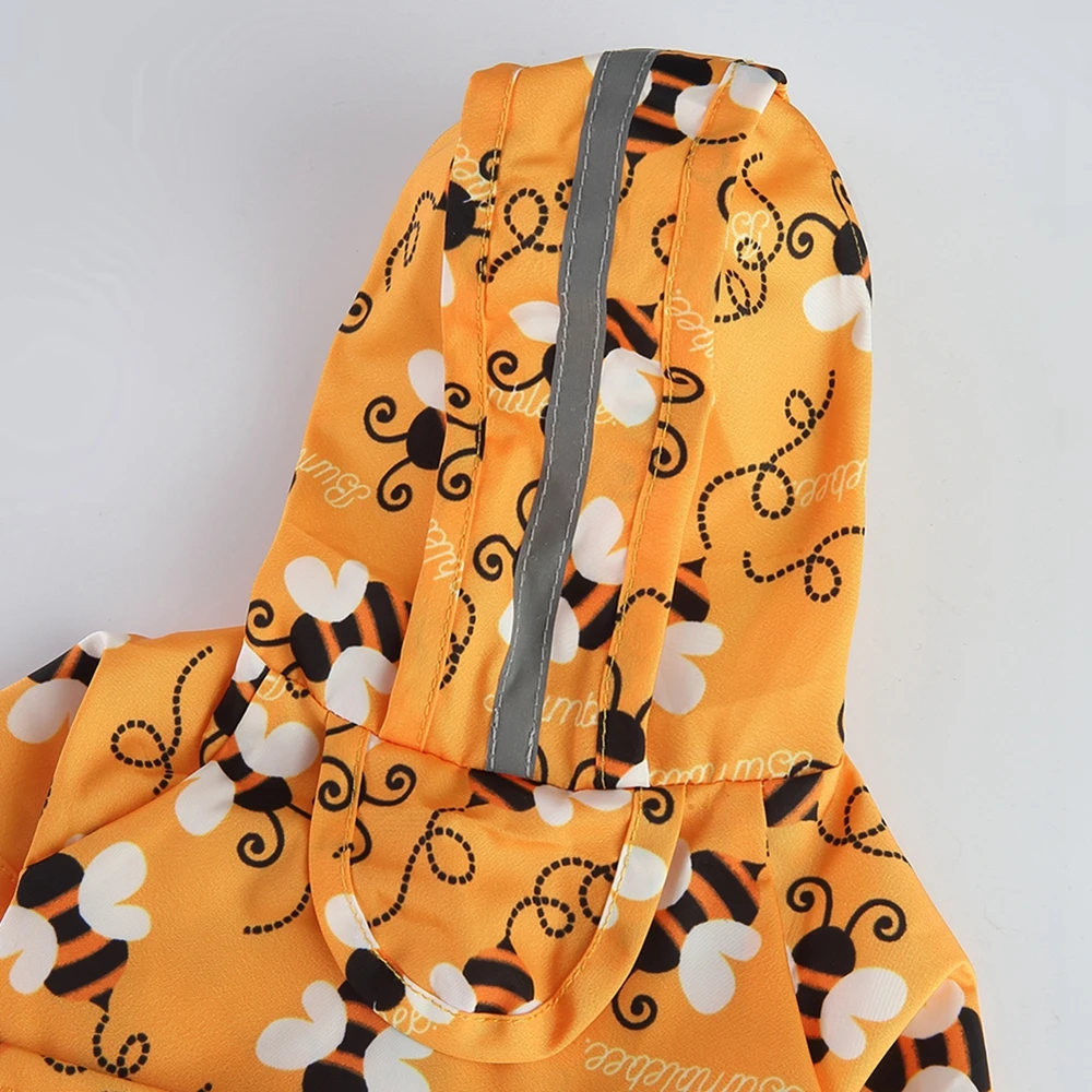 Pet Dog Raincoat Cartoon Animal Printed Hooded Jumpsuit Dogs Waterproof Coat Water Resistant Clothes For Dogs Cats Rain Jacket