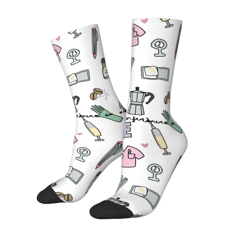 Calcetines de vestir con estampado 3D para hombre y mujer, medias divertidas con estampado 3D de Enfermera y médico, transpirables, Unisex