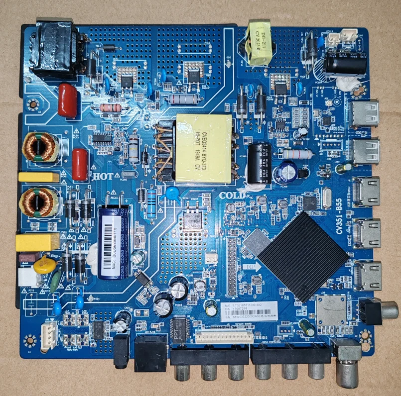 

CV351-B55 WiFi network TV motherboard, tested well, physical photos for 130--160V 600MA
