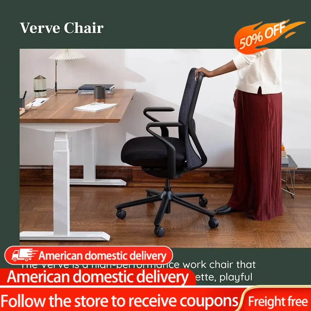 

Verve Chair - High Performance Executive Office Chair with Contoured Seat Back and Adjustable Lumbar Rest - High Density Foam