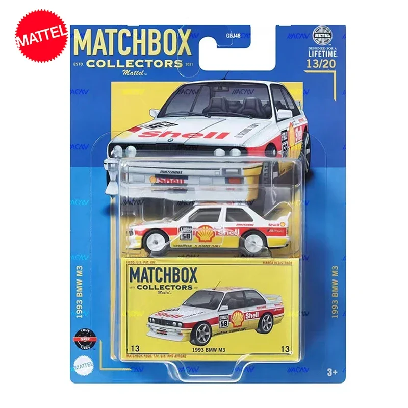 Original Mattel Matchbox Collectors Car Boy Toys 1/64 Metal Diecast 1993 BMW M3 Simulated Vehicle Model Collection Birthday Gift