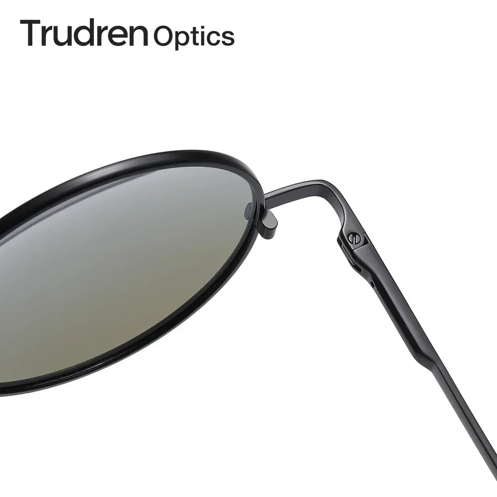 Trudren Mens Retro Round Folding Sun Glasses for Men Pocket Foldable Sunglasses Vintage Portable Travel Polarized Sunglass 1300