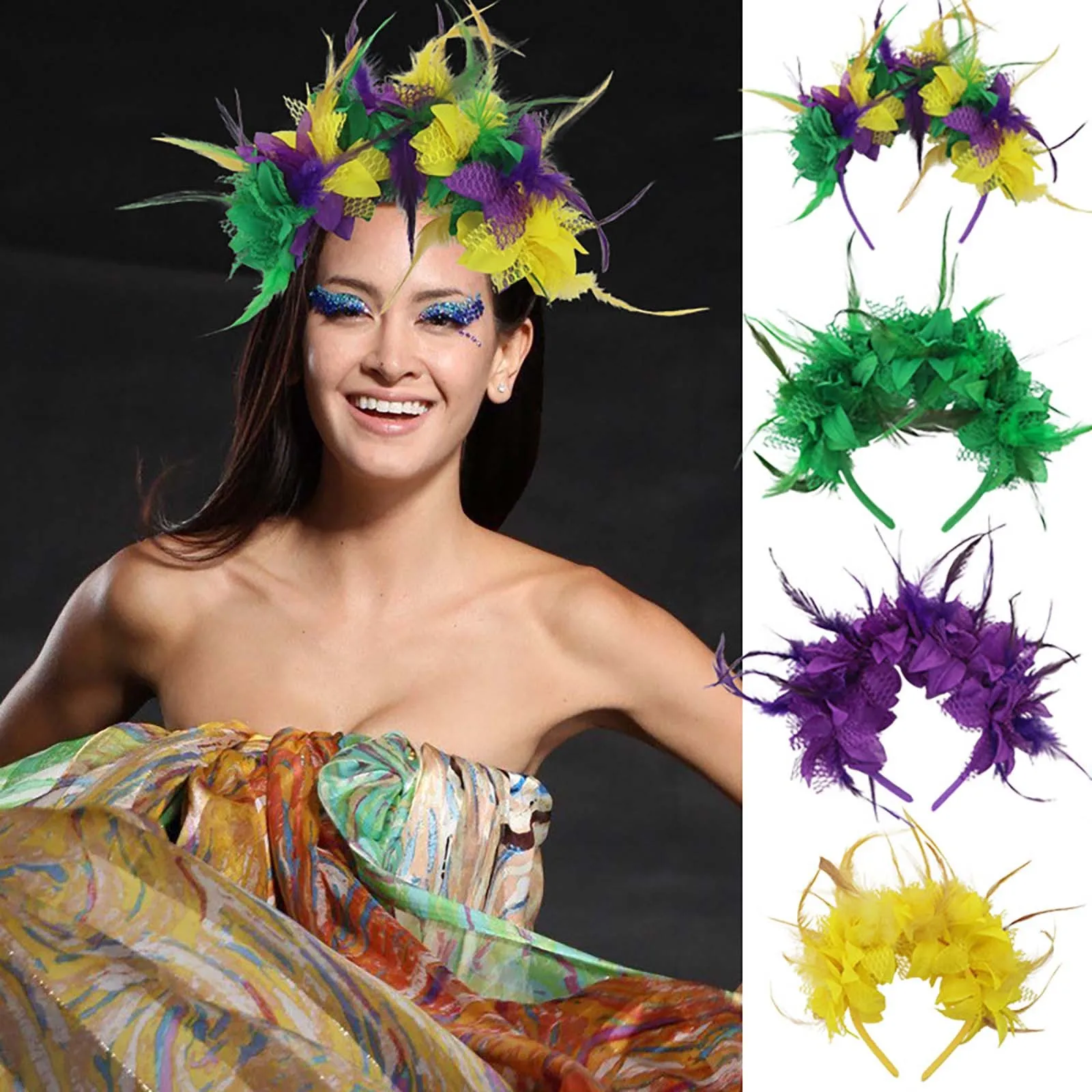 Carnival Feather Headbands Flower Headbands Retro Wind Headbands Hair Accessories