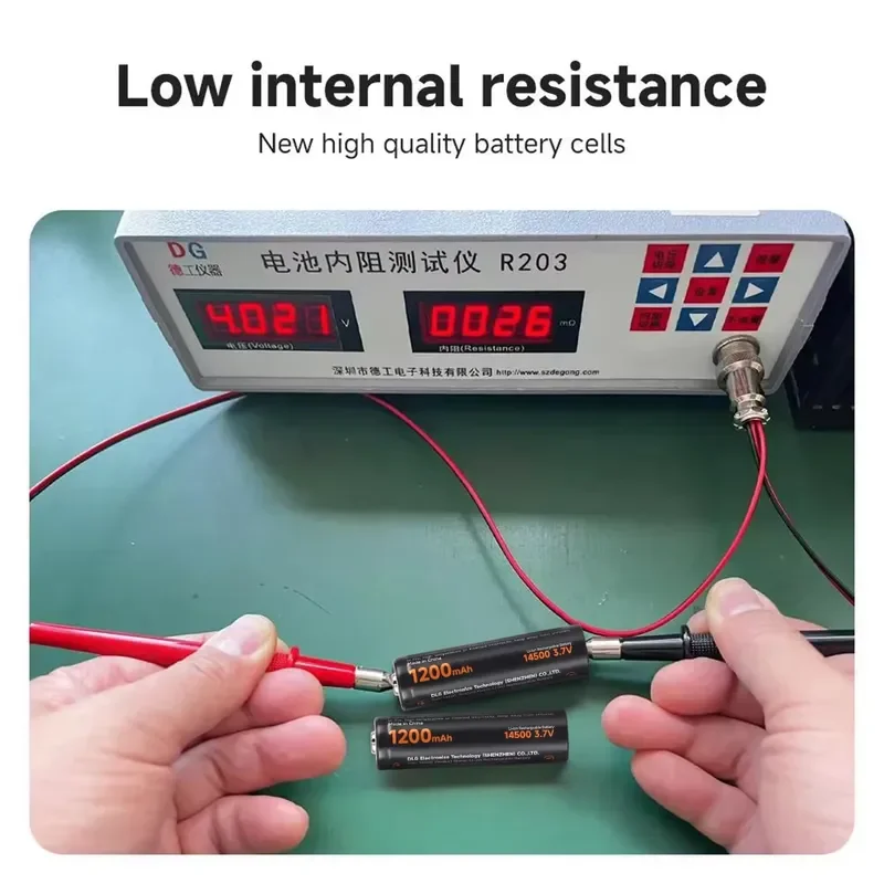 14500 AA Li-ion Battery 3.7V 1200mAh Rechargeable Battery Lithium Batteries 1000 Times for LED Flashlight Toys DLGPOWER