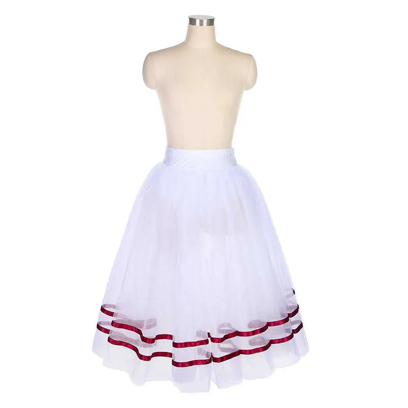

Ballet Skirt Children Practice White Tulle Skirt Elastic Waist A-line Tutu Skirt For Dance Performance Competition Clothing Girl