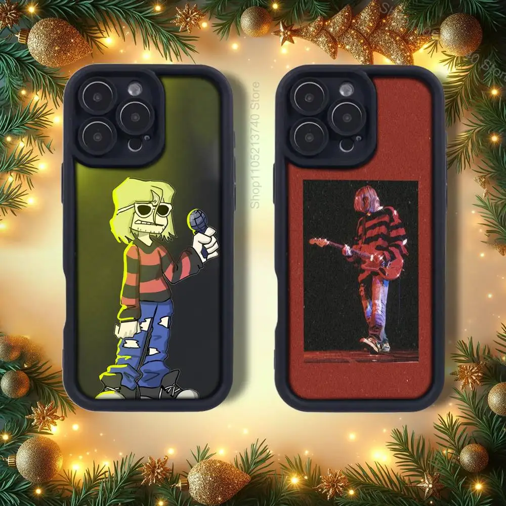 

K-KurtS C-CobainS Singer emery Black Phone Case For iPhone 15,12,17,14,11,13,16,Pro,Air,Plus,Max,SE4,E Silicone Cover