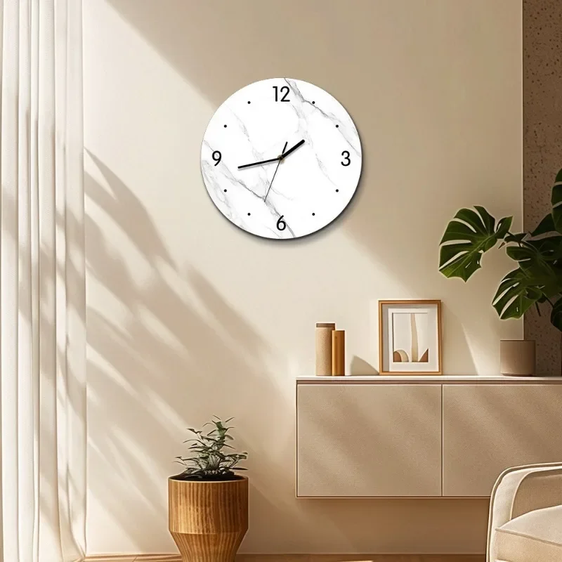 

Simple marble wall clock Cross-border light luxury silent household simple modern simple wall clock ornament