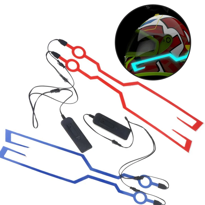 

1PMetal Cycling Motorcycle Helmet LED Cold Light Self-adhesive Reflective Luminous Sticker Strip Modified Waterproof Decoration