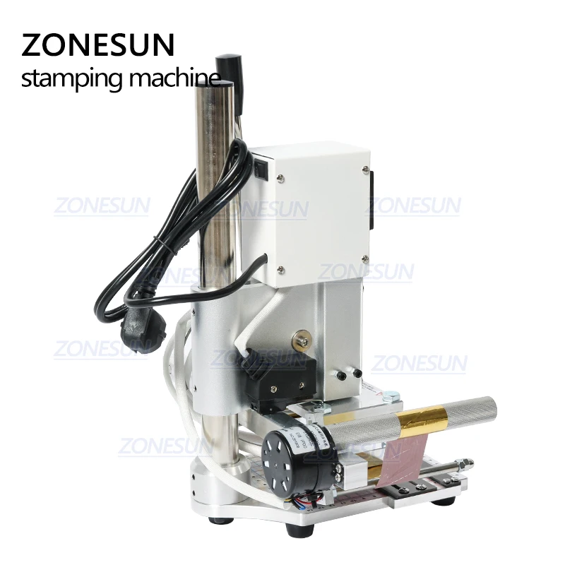 ZONESUN ZS90A Digital Manual Leather Wood PVC Card LOGO Metal Hot Foil Stamping Creasing Embossing Machine Heat Press Machine