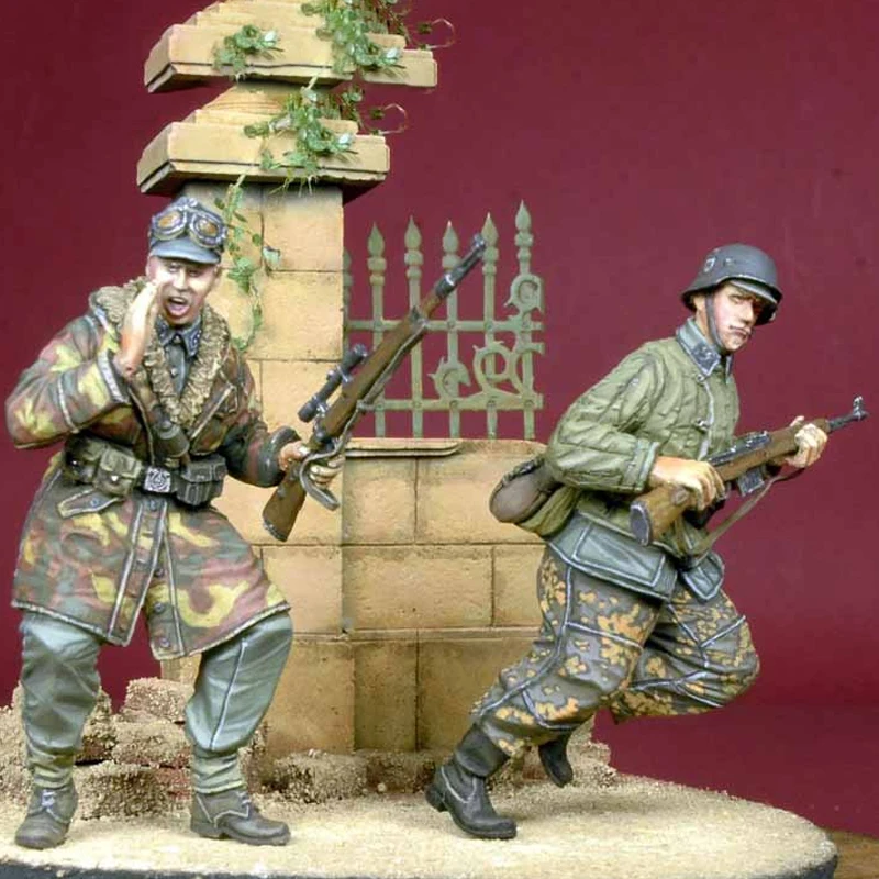 Analyste de figurines en résine, modèle GK, deux personnes, sans scène, thème militaire, non assemblé et non peint, 301PC, 1/35