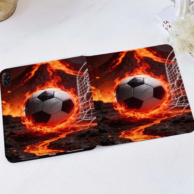 

Burning Soccer Volcano Fire For Huawei MatePad M5 T5 SE 11 Pro Honor Tab 5 V7 V8 X9 GT 10.1 10.8 Inch Tablet Case Cover