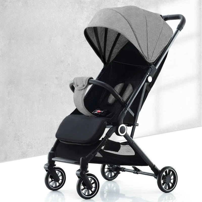 

Portable Children's Stroller Ride, Easy To Store Lightweight Travel Stroller Portable Four-wheel Baby Strollers Can Sit or Lie