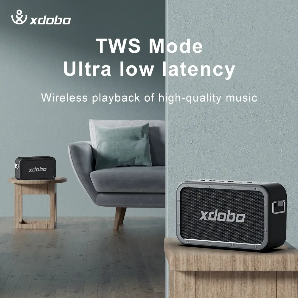 XDOBO 1983 MAX مكبر صوت محمول، مكبر صوت 120 وات لاسلكي عالي IPX5 مقاوم للماء مع مضخم صوت/وضع EQ/TWS/Powerbank